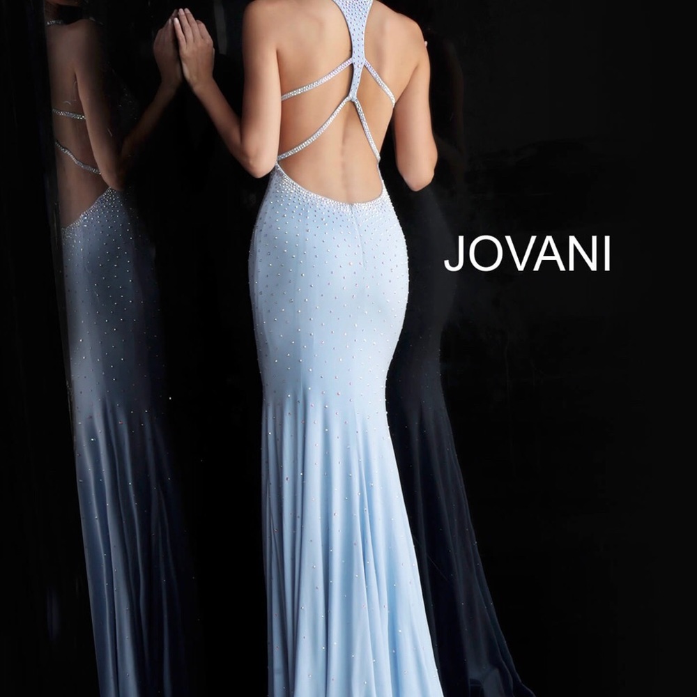 Jovani - 67101 Beaded Halter Jersey Trumpet Dress